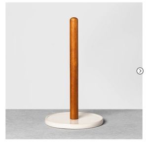 Stoneware & Wood Paper Towel Holder Cream/Brown - Hearth & Hand™ with Magnolia